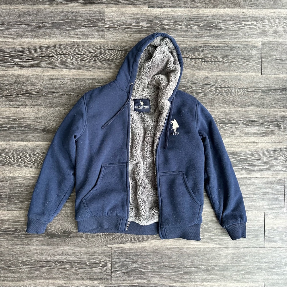 Mens U.S. Polo Sherpa Lined Hoodie
